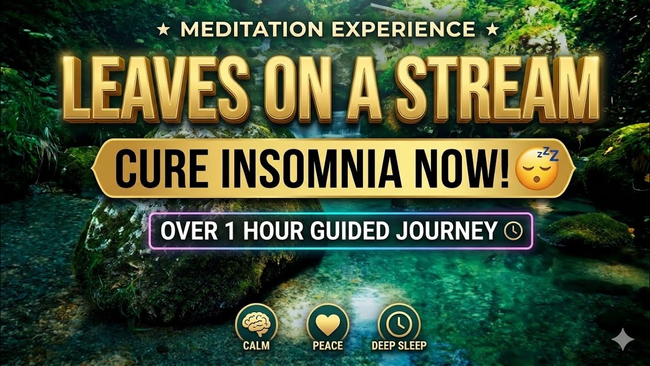 Leaves On A Stream Meditation Guide and Insomnia Relief with Captions