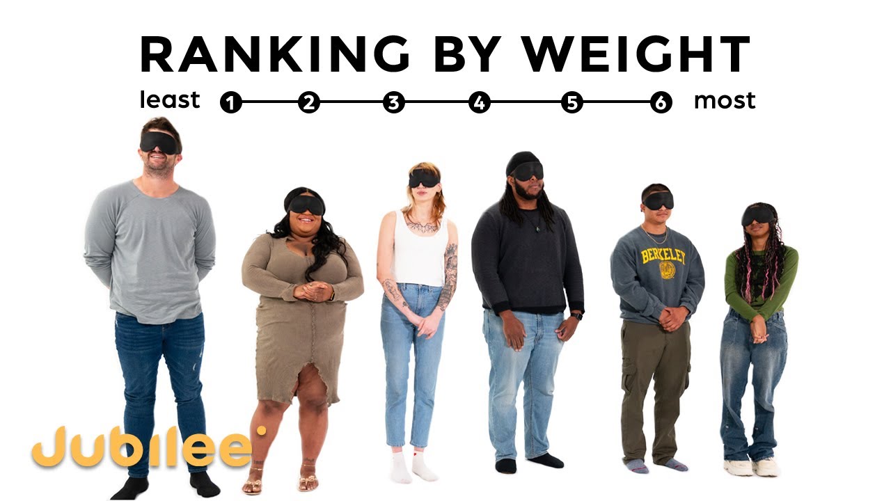 Strangers Rank Themselves By Weight | Blindfolded vs Reality