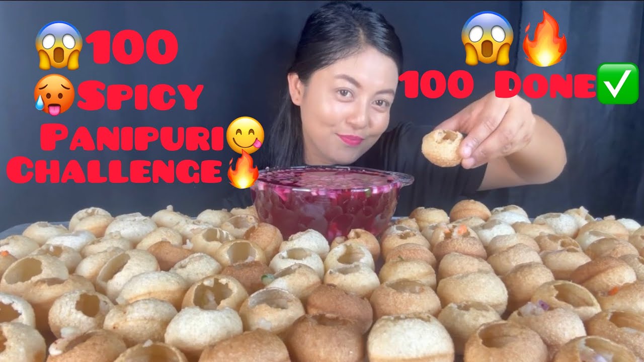 😱 100 Spicy Pani Puri Eating Challenge 🔥| Golgappa/Puchka Challenge 🔥🥵| Indian Street Food🥵😍