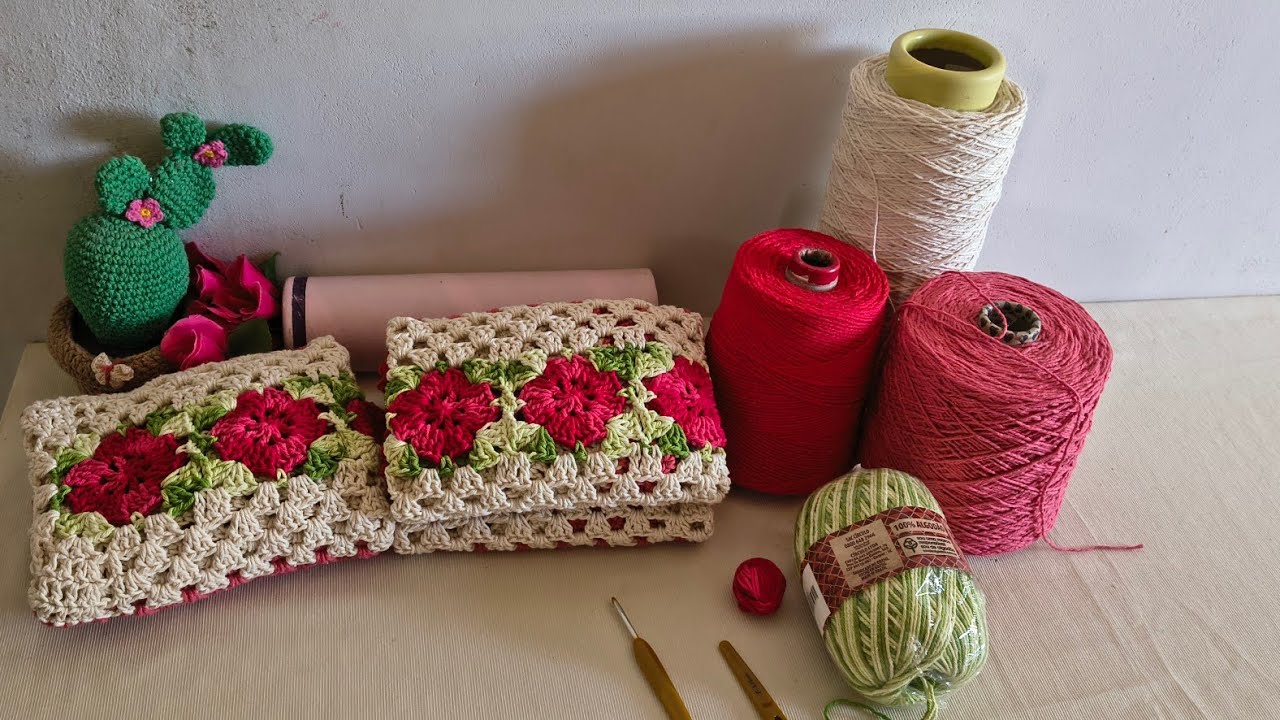 Jogo de cozinha Lilly degradê vermelho jogo fácil e econômico#crochet #vlog #