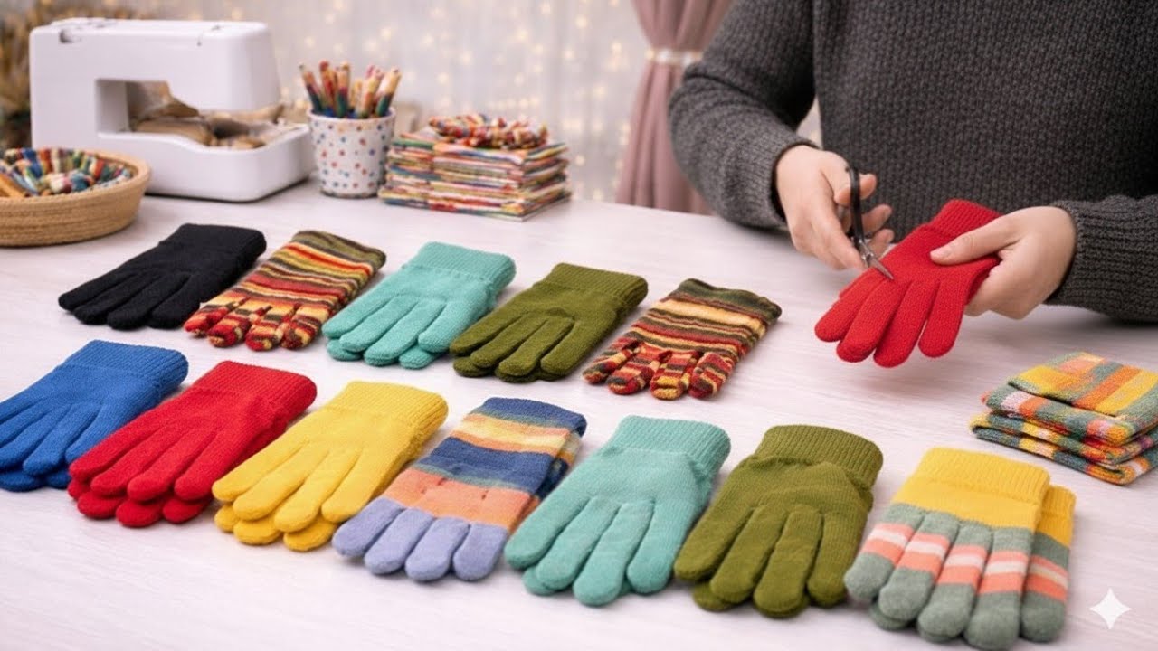 Super Easy Way To Make Gloves | No Sew | 2 Different Projects | Hand Gloves Making Idea 