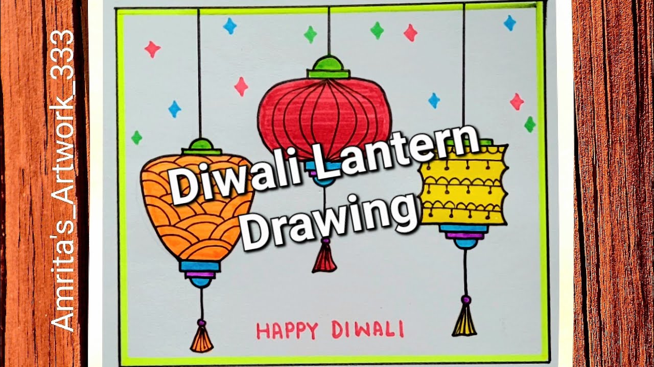 Diwali Lantern Drawing | Lantern Drawing Easy | Simple Kandil Drawing