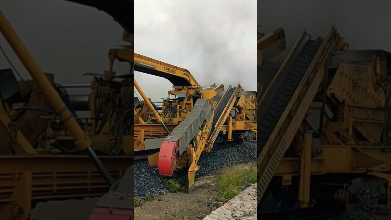 TRACK MACHINE #FRM 85F# shoulder ballast cleaning machine # plasser india # Engineering work
