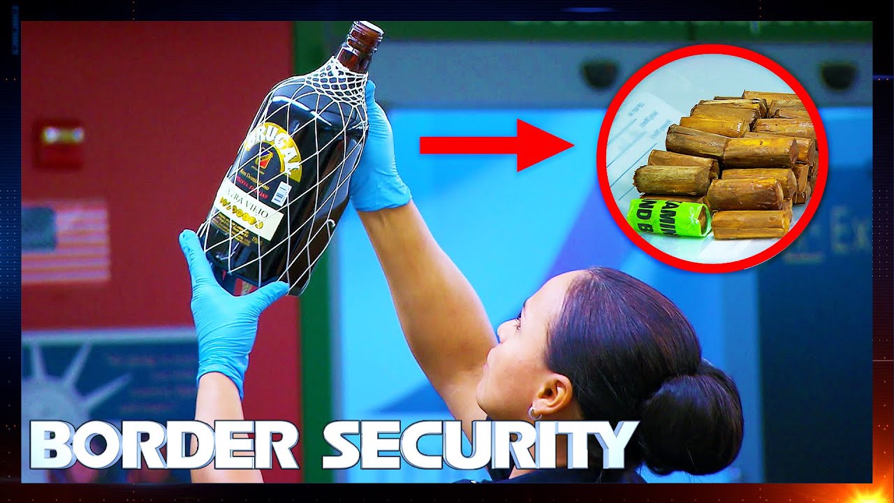 Officers Find $21,000 worth of Drugs Hidden In Liquor Bottle |Full Episode| Border Security America