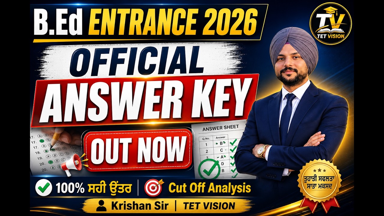 B.Ed Entrance 2026 Official Answer Key | Set A, B, C & D | Krishan Sir