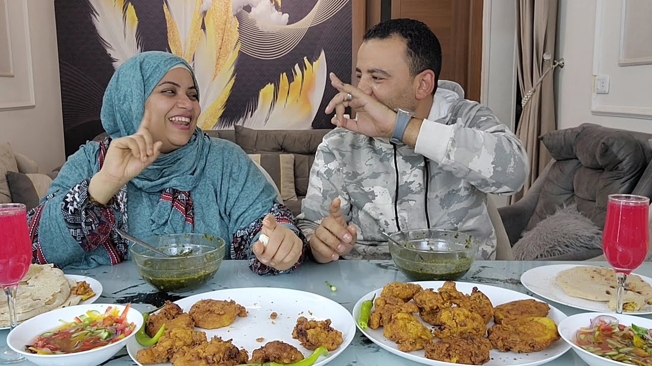 تحدي اكل/ على كنتاكي القرنبيط  والخبيزه تحدي اول مره مع بعض والله  شرقت وكنت هموت🫣 والعقاب بوس الايد