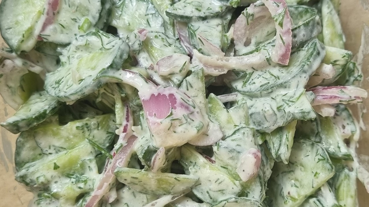 I Tried The Creamy Cucumber Salad - 3 ingredients #cucumber #salad #cucumbersalad #salat #सलाद