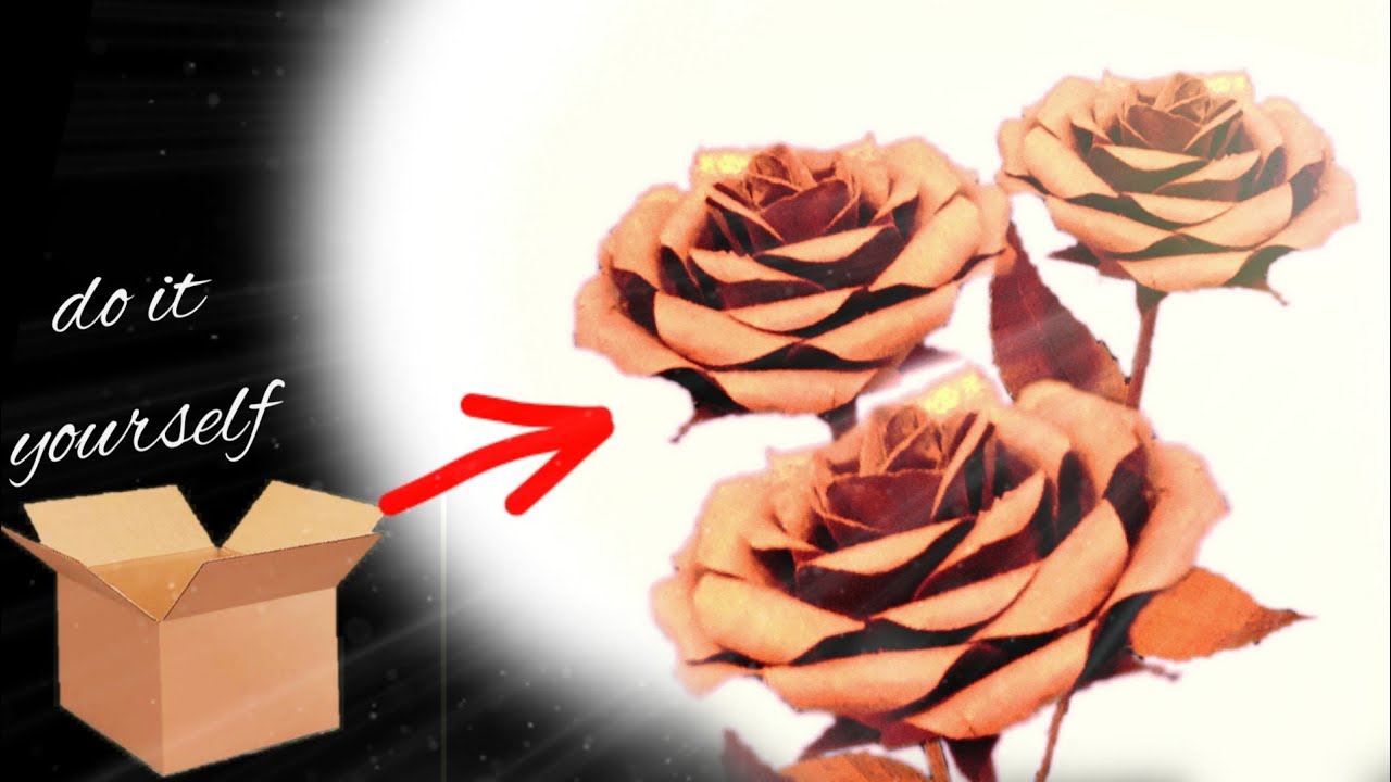 Membuat BUNGA MAWAR dari Kardus ⁉️ DIY - CARDBOARD