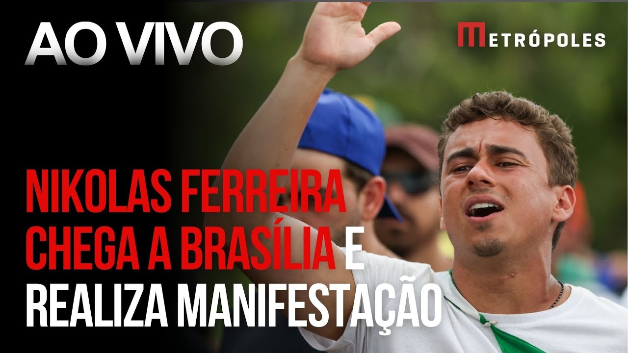 AO VIVO: Nikolas Ferreira chega a Brasília e realiza manifestação