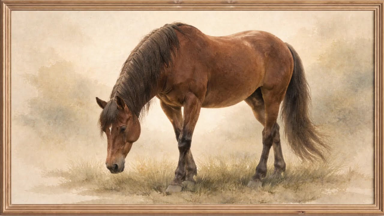 Horse Oil Painting in 4K With Music | Relaxing Frame Art Screensaver for TV (ULTRA HD)