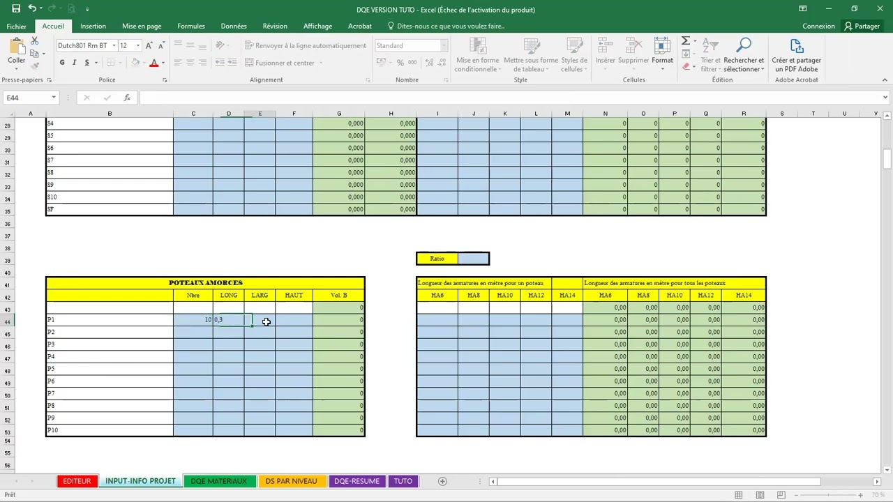 Comment faire un devis quantitatif et estimatif automatiquement avec Excel | Gagnez du temps