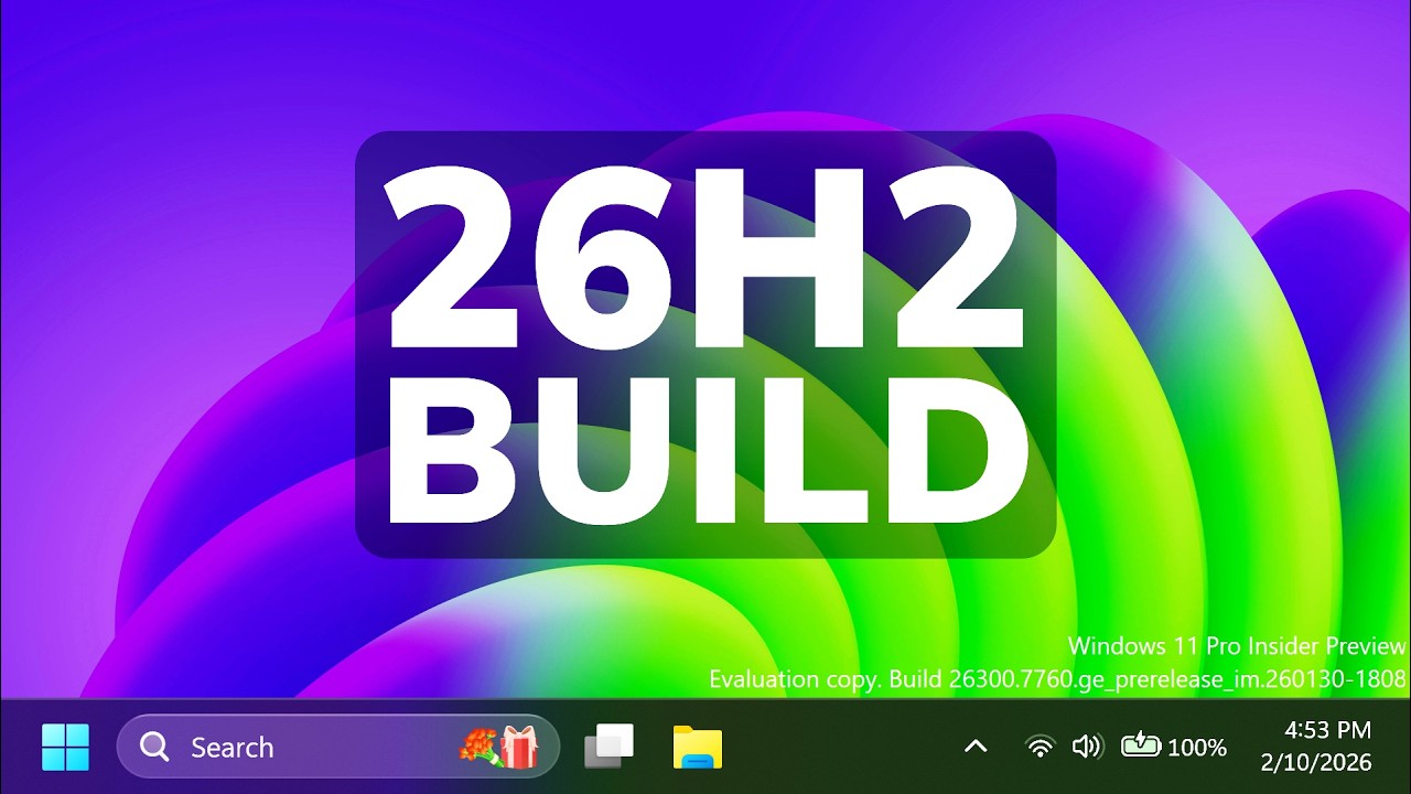 Новая сборка Windows 11 26H2 26300.7760 &ndash; новая анимация панели задач, новые настройки камеры и и...