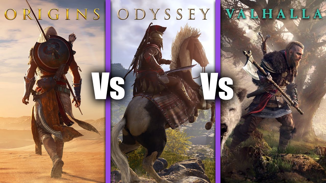 Сравнение новых игр Assassin's Creed (Origins, Odyssey и Valhalla)