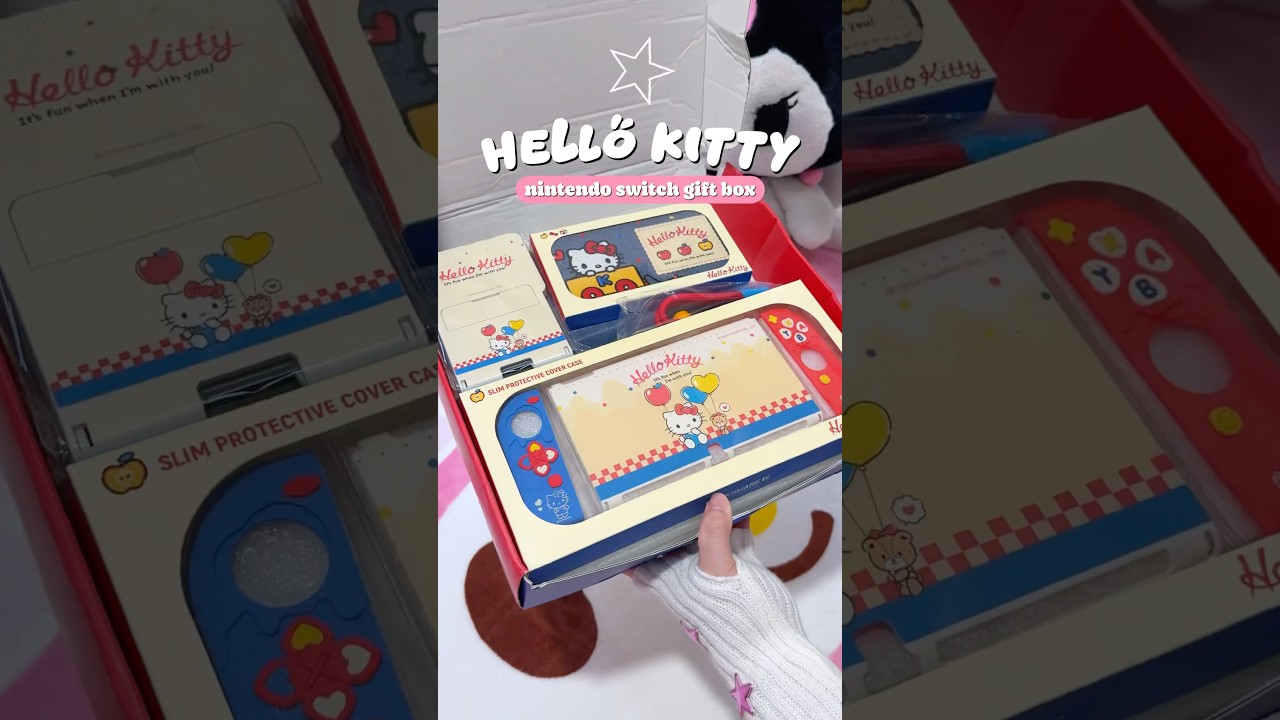 Hello Kitty #nintendoswitch gft box from GeekShare ❤️💙😻 #hellokitty #sanrio #kawaii #nintendo