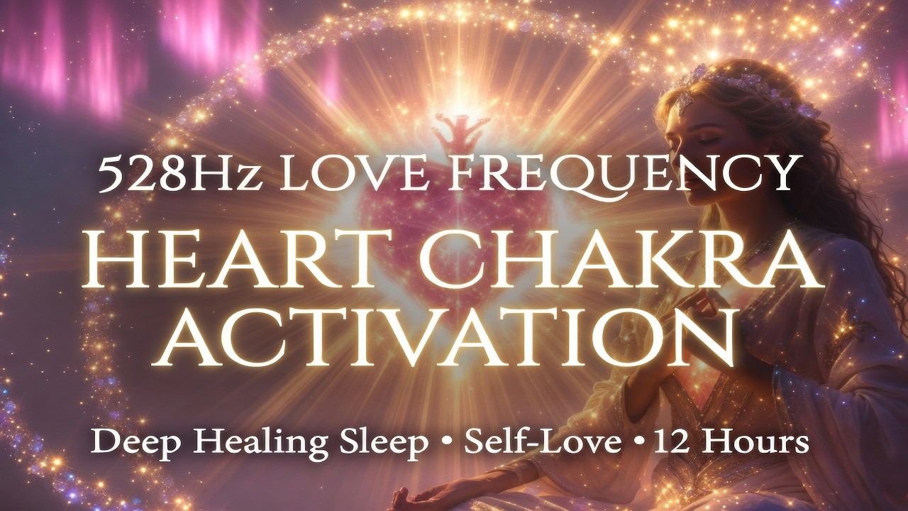 528Hz Love Frequency Deep Healing & Heart Chakra Activation While You Sleep – 12H (No Interruptions)