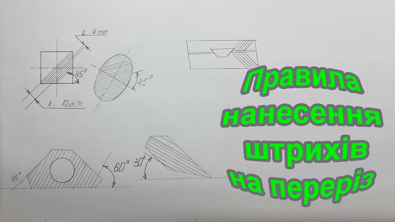Урок креслення. Правила нанесення ліній штриховки.