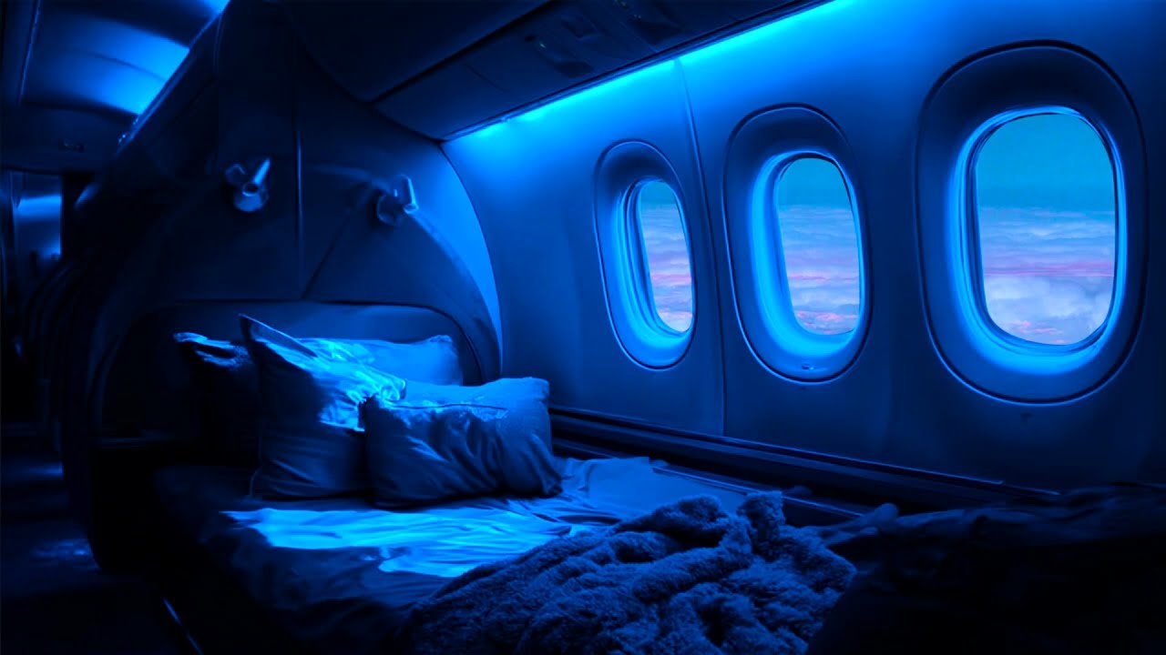 Airplane White Noise for Sleeping – Aircraft Cabin Ambience for Deep Night Sleep