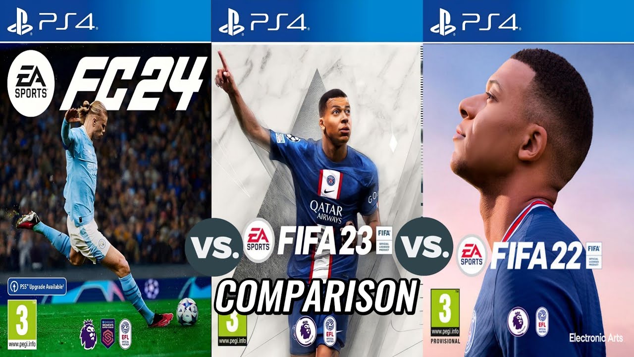EA FC 24 против FIFA 23 против FIFA 22 PS4