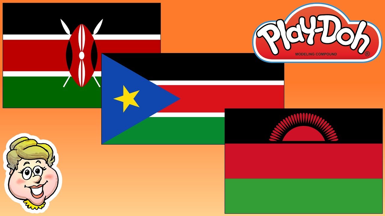 Play-Doh Flags! Kenya, South Sudan, and Malawi! EWMJ #458