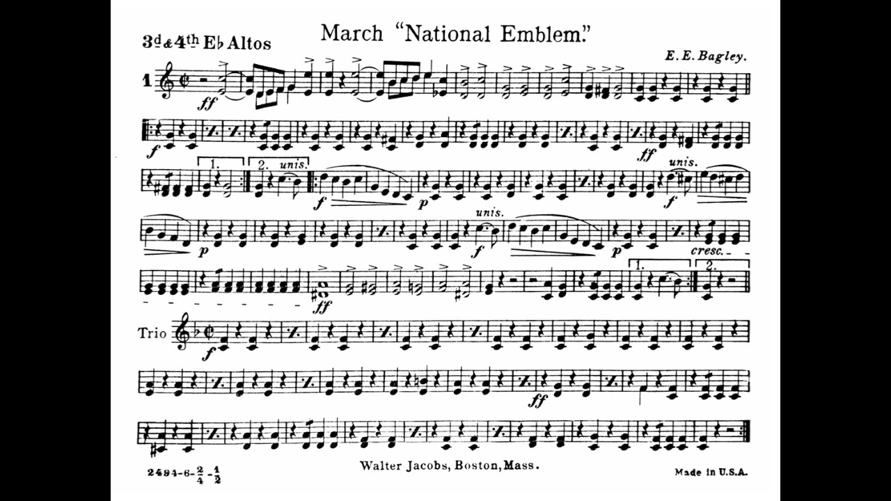 NATIONAL EMBLEM MARCH - 3RD & 4TH Eb ALTOS