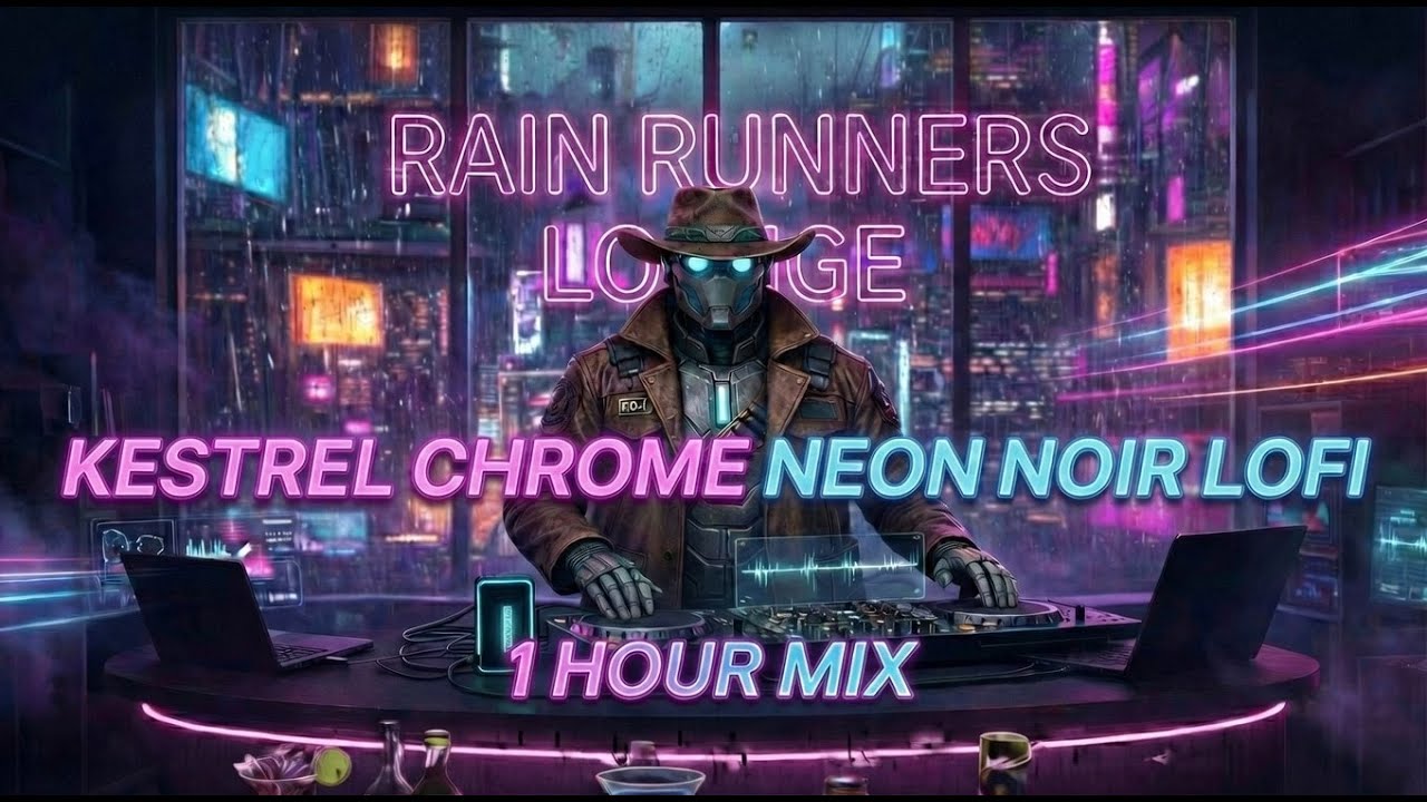 Neon Noir Lo-fi – 1 Hour Mix | Rain Runners Lounge | Relax, Stream, Study – Copyright Free