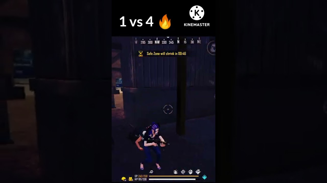 1vs4 amazing game play video free fire #short #shorts