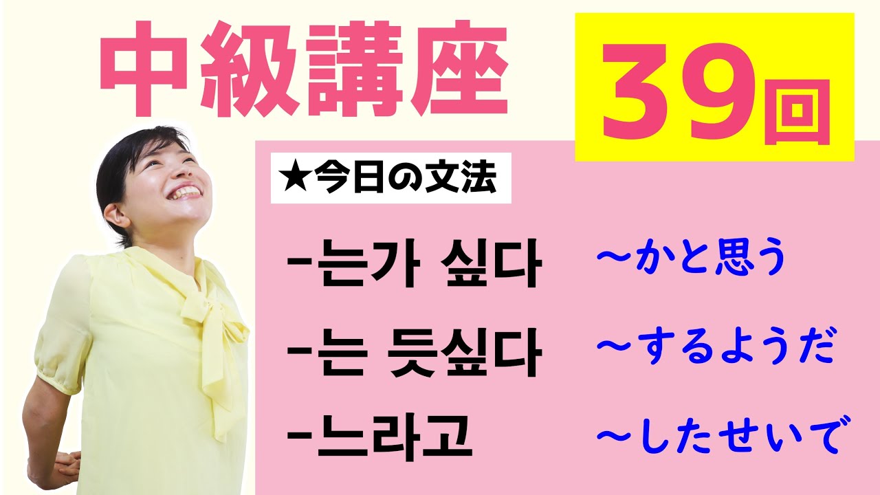 【中級韓国語講座 第39回】-는가 싶다、-는 듯싶다、-느라고