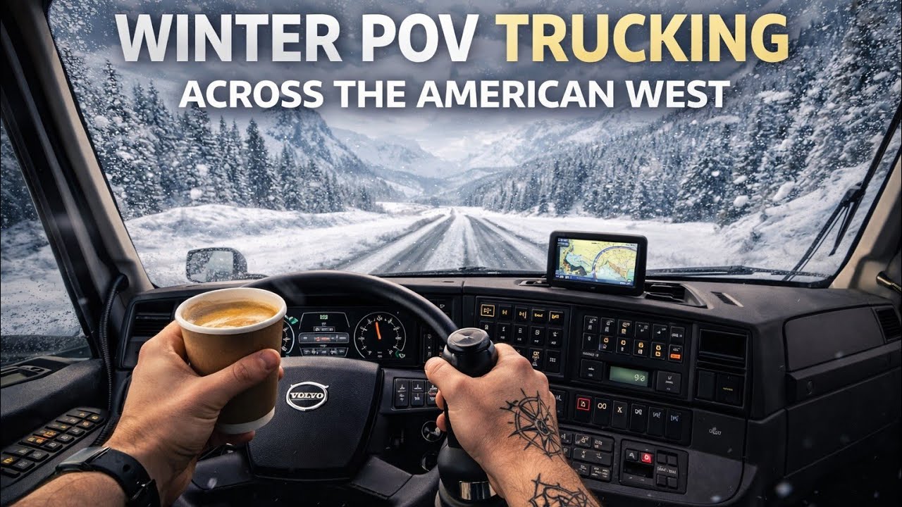 POV Truck Driving USA | Winter Journey Across the American West — Nevada, California, Utah