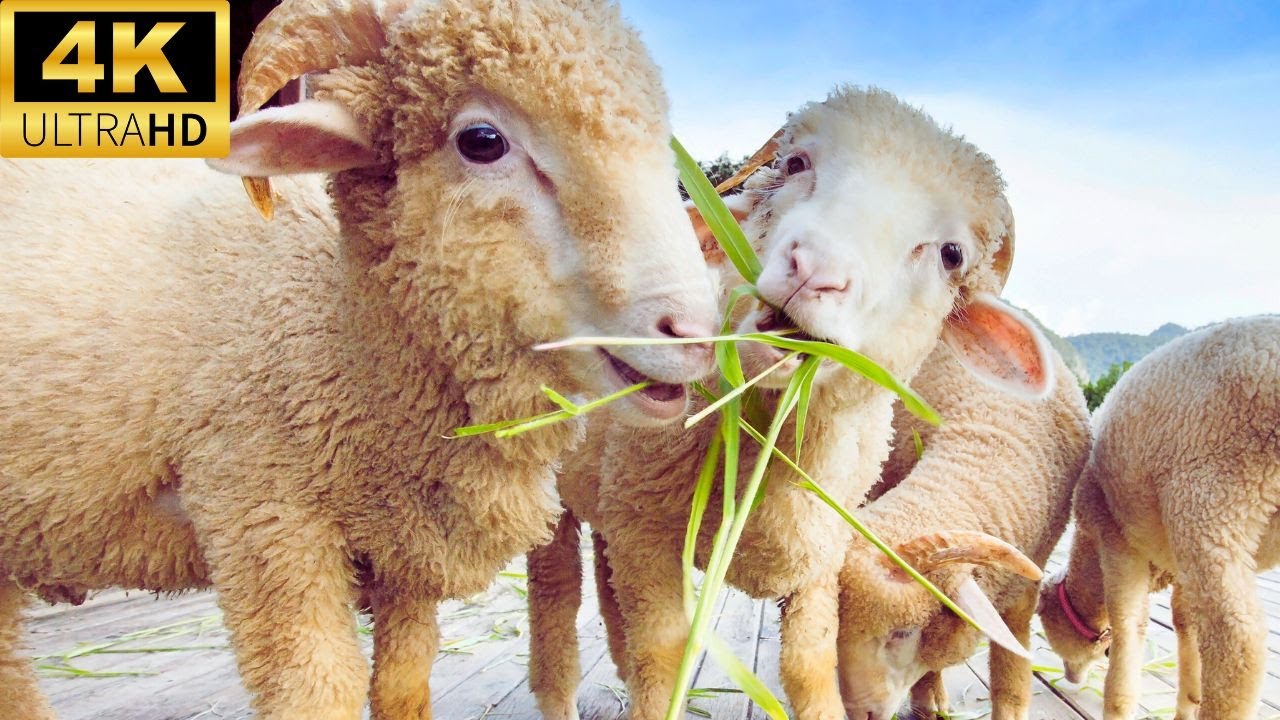 4K Relaxing Farm Animals Video With Relaxing Music