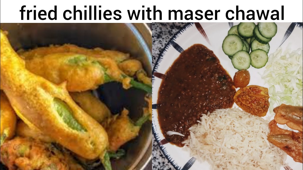 🌶️🔥 Fried Chillies with Masar Chawal 🍚✨Spicy Desi Flavor Combo 😋🌾
