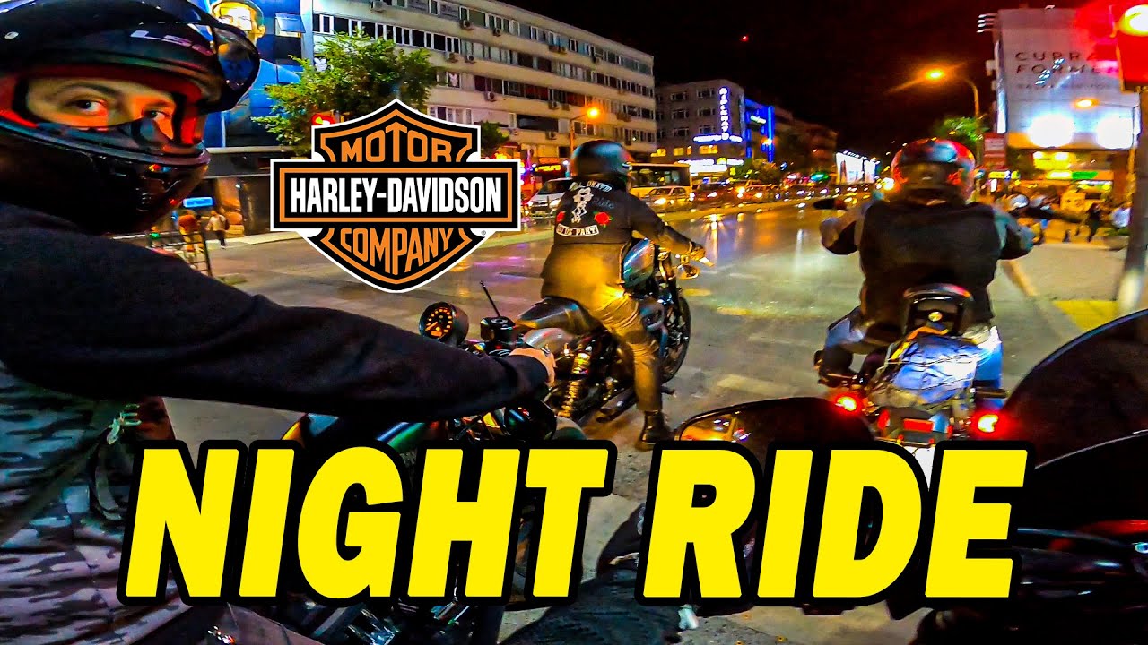 Harley Davidson Gece Sürüşü (Yüksek Egzoz Sesi İçerir!)