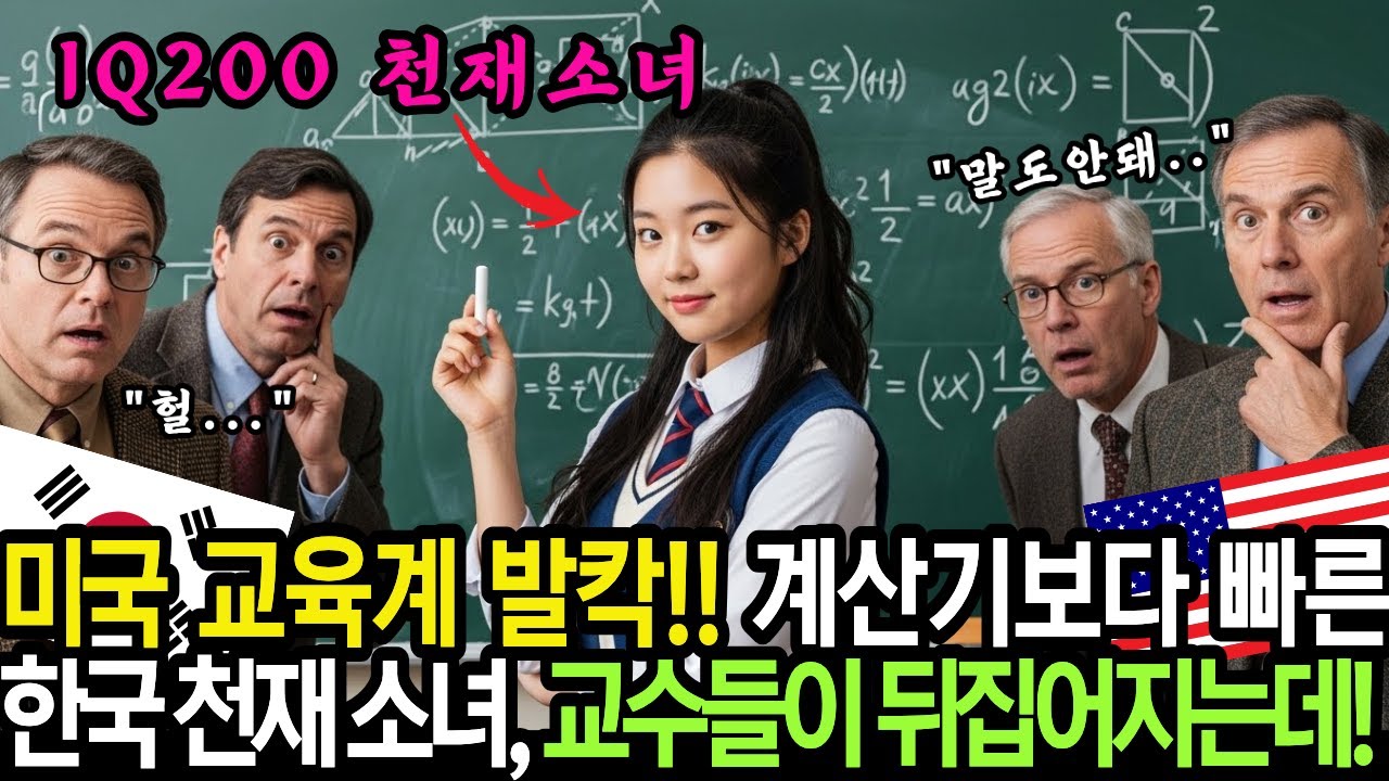 미국 교육계 발칵!! 계산기보다 빠른 IQ200 한국 천재 소녀, 교수들이 뒤집어지는데!