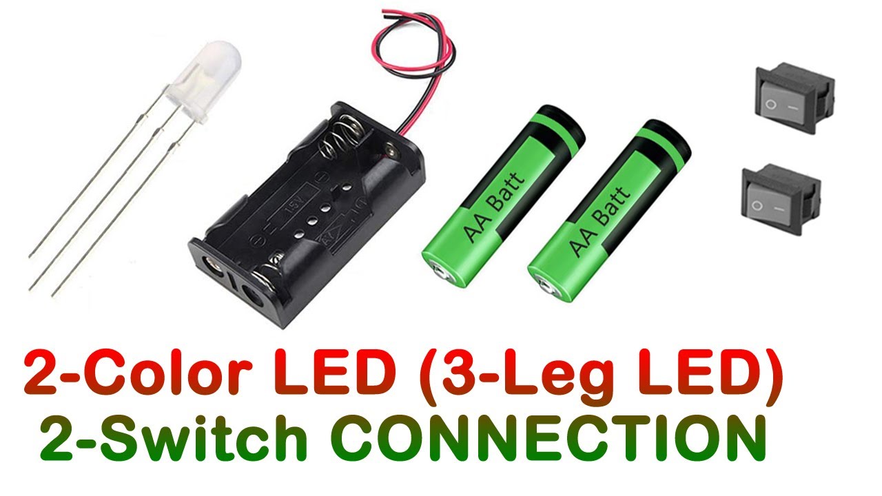 2 color 3-leg LED 2-switch connection bi-color LED 2-switch control