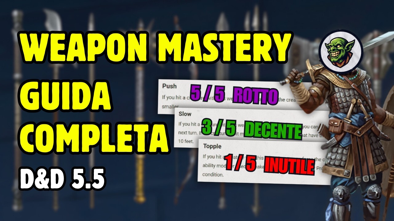 Guida alle WEAPON MASTERY - PADRONANZE D&D 5e ita