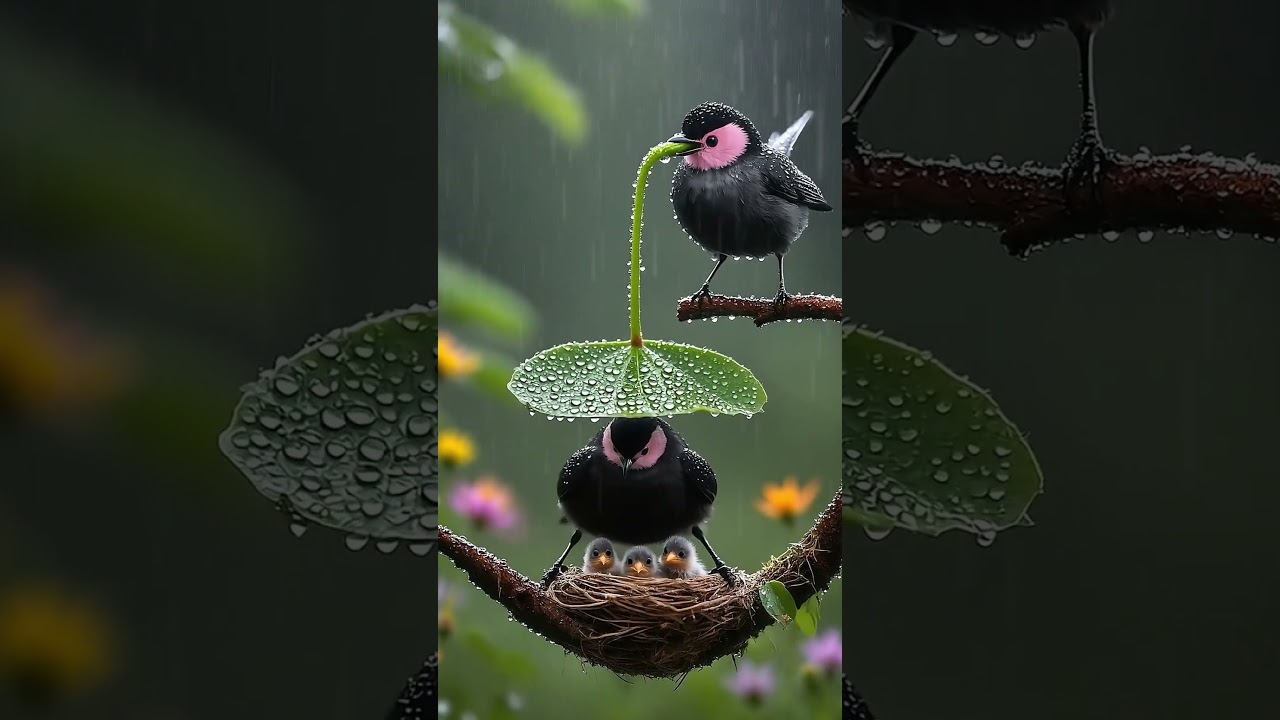 The cute little bird in the wind and rain. #lovebirdsprotectbirds #birds #winterbirds