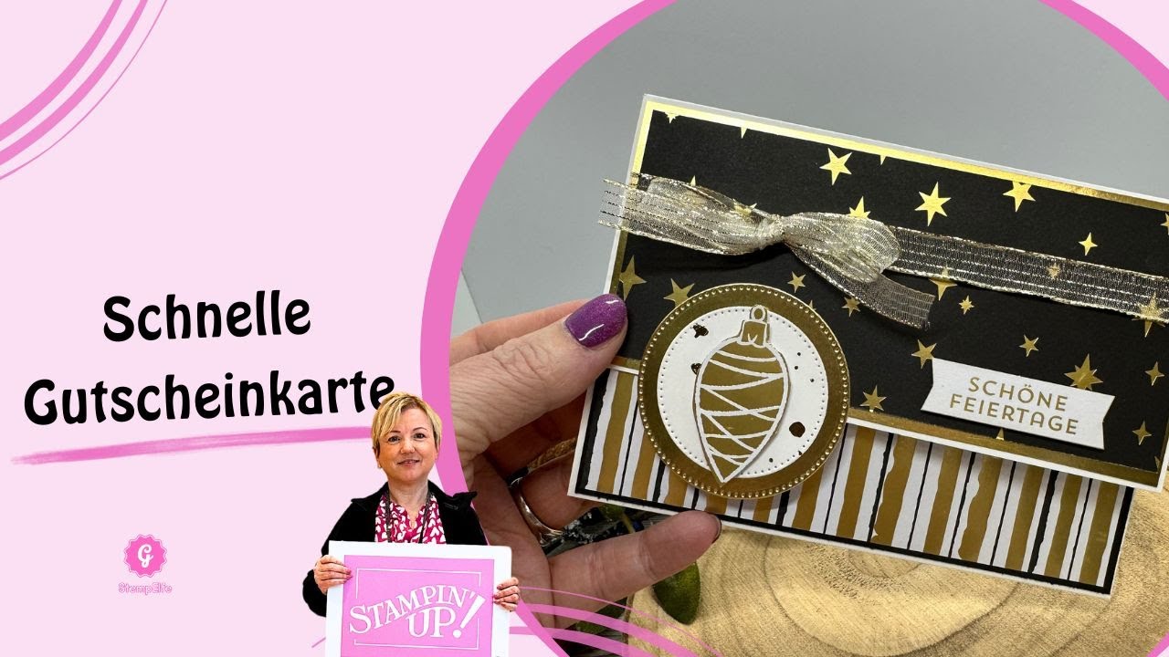 🔴 Schnelle Gutscheinkarte | Moderne Weihnachten | Stampin' Up!