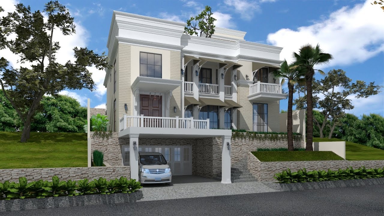 Sketchup House Exterior Design 4 + Vray 3.4 Render