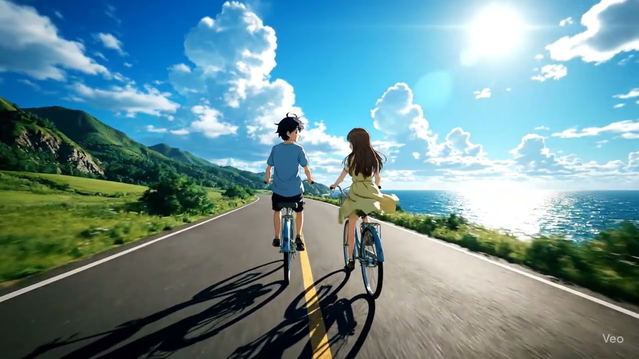 “A little anime moment in real life 🌸🚴‍♂️✨”