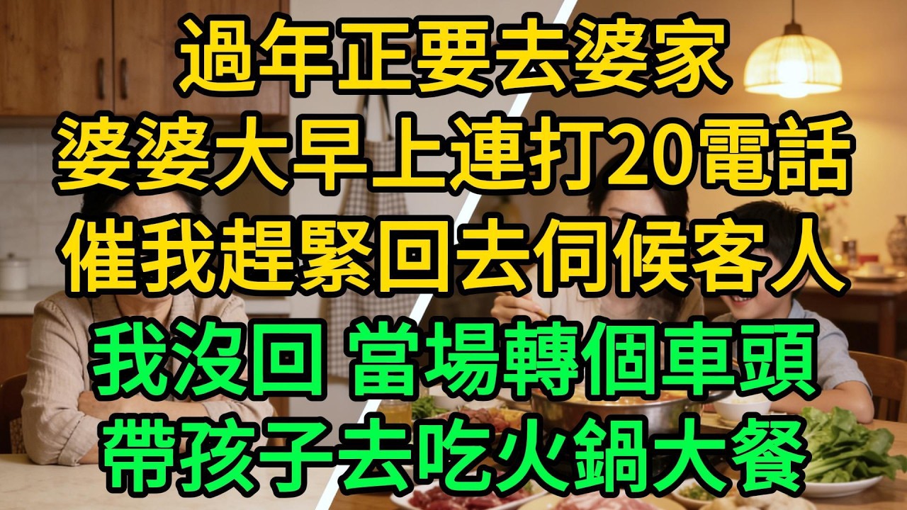 過年正要去婆家，婆婆大早上連打20電話，催我趕緊回去伺候客人，我沒回 當場轉個車頭，帶孩子去吃火鍋大餐 | 柳梦微语