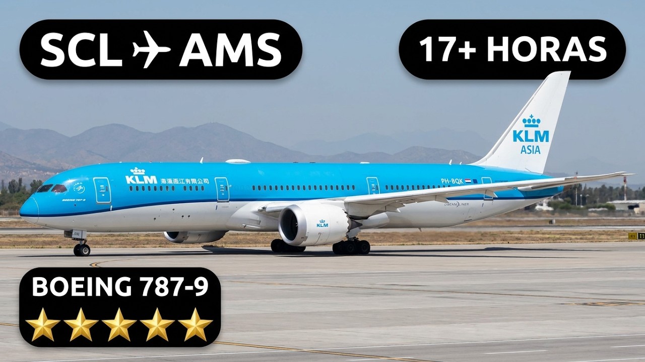 KLM KL702 | 🇨🇱 Santiago (SCL) - Amsterdam (AMS) 🇳🇱 via Buenos Aires (EZE) 🇦🇷