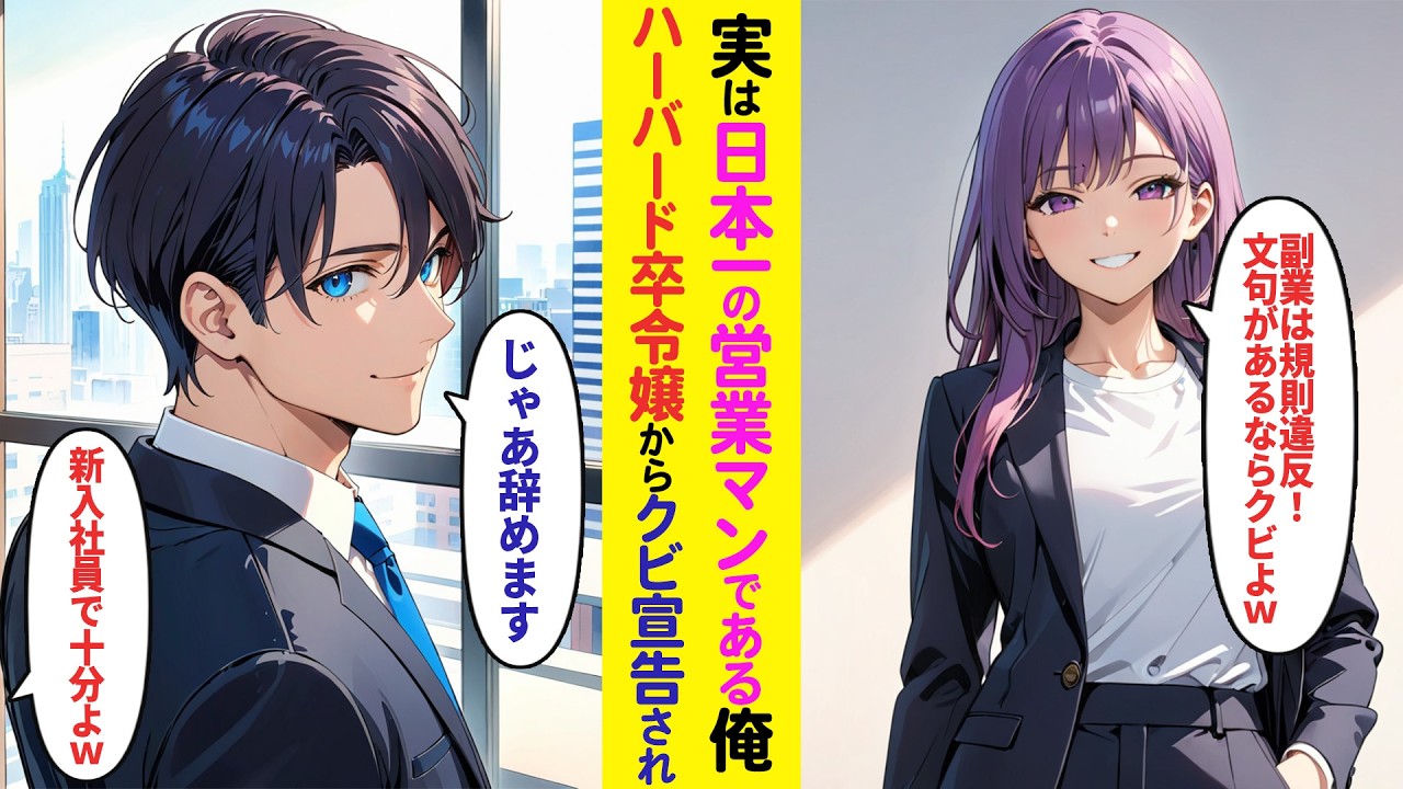 【漫画】俺が日本一の営業マンだと知らないハーバード大卒社長令嬢「副業は規則違反！文句があるなら辞めなさいw」→「」社長令嬢「新入社員で十分」アルバイト先の会社を退職したら…【ラブコメ】