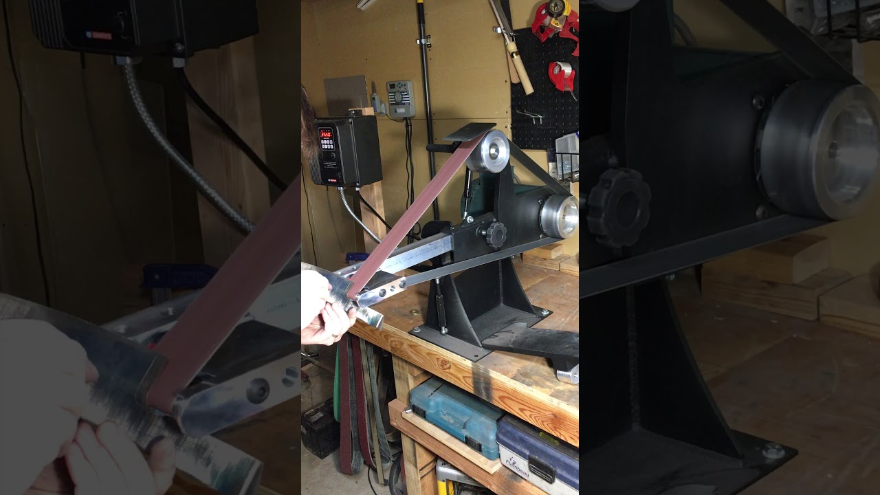 Black Fox ONE 2x72 Belt Grinder with small wheel attachement