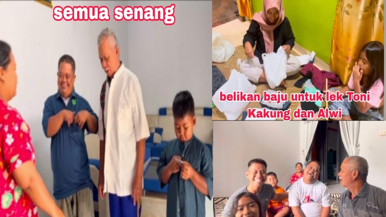 Reaksi lek toni,kakung dan alwi saat dapat baju baru dari mbak iti vlog|bang rizal vlog