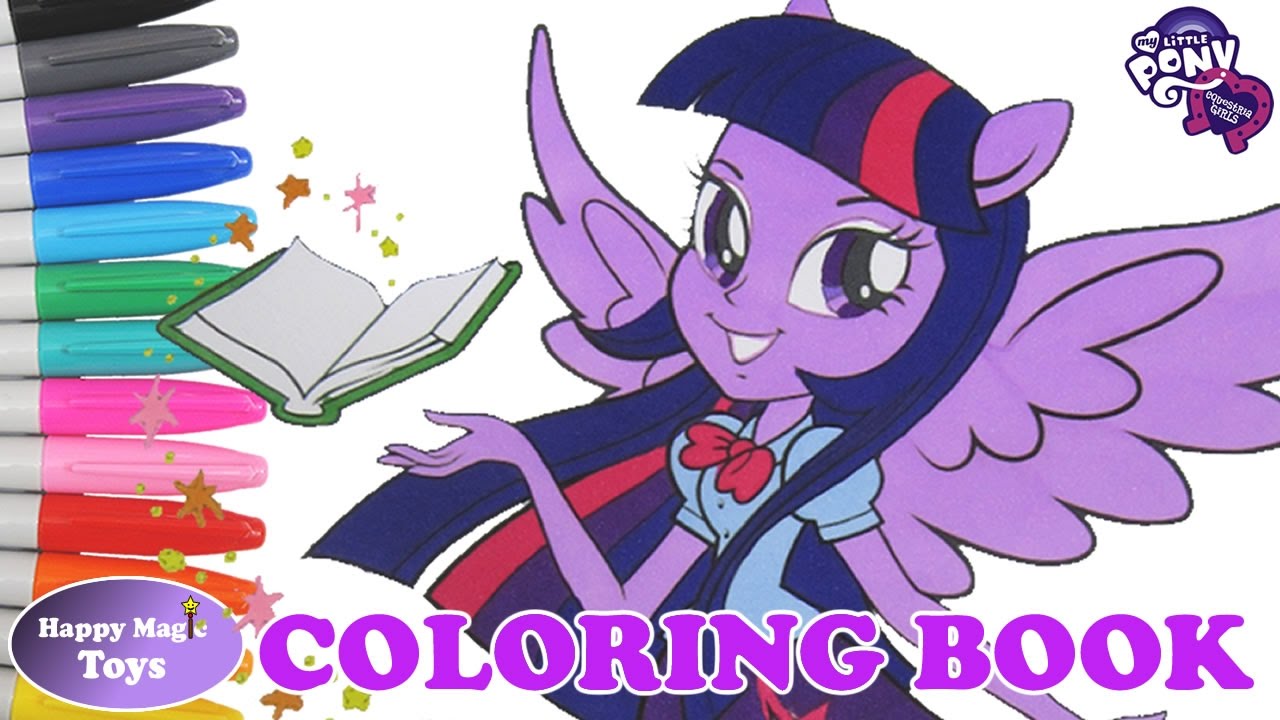 My Little Pony Coloring Book Twilight Sparkle Equestria Girls MLP Happy Magic Toys