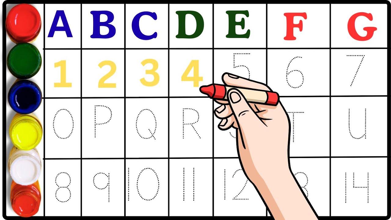 Alphabet ,ABC song, A to Z ,Kids rhymes collection for writing along dotted lines for toddler, 16p2