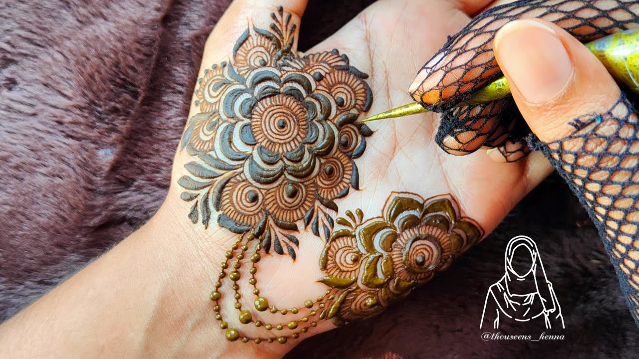 Latest Beautiful Floral Palm Henna Designs | Easy Beautiful Bold Henna designs | #thouseenshenna