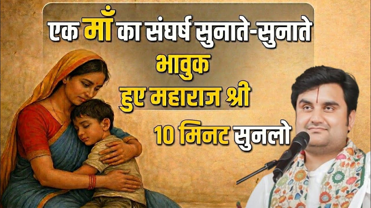 एक माँ का संघर्ष सुनाते - सुनाते भावुक हुए महाराज जी 10 मिनट सुनलो इस कथा को