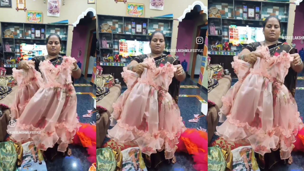 Kids frock cutting and stitching Telugu //new model long frock cutting and stitching in Telugu