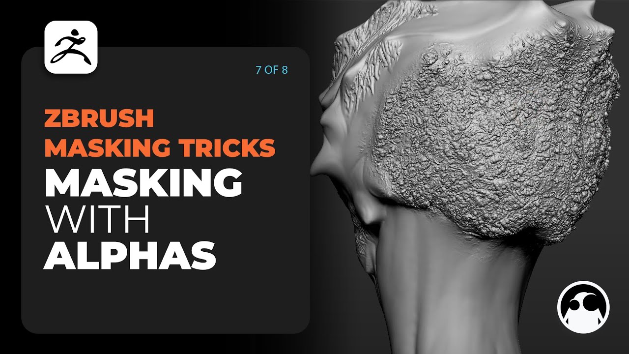 Детализация в ZBrush с использованием маскирующих кистей с альфами!