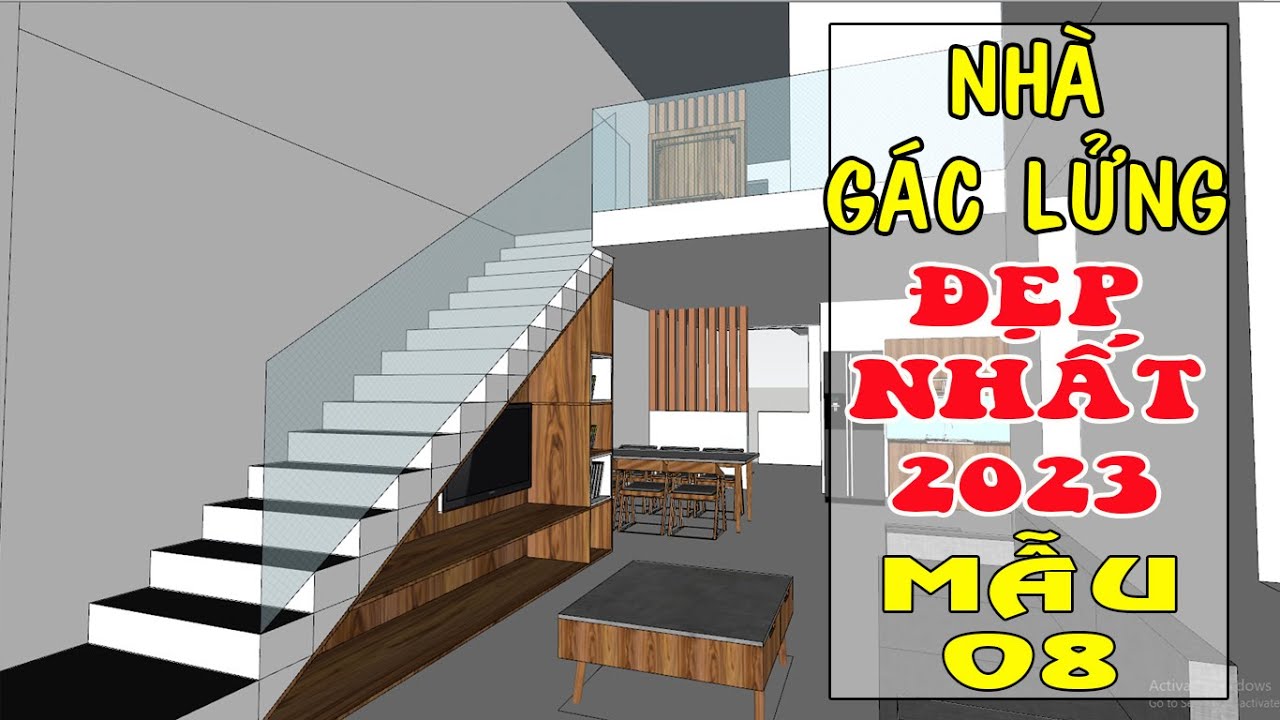 Nhà gác lửng 6mx12m bố trí 3 phòng ngủ